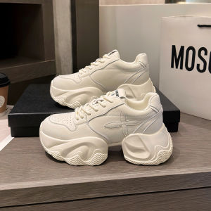 LANKAMO | รองเท้ากีฬาพื้นหนาสไตล์คุณพ่อสำหรับผู้หญิง ฤดูใบไม้ผลิและฤดูใบไม้ร่วง รองเท้าลำลองแบบใหม่ รองเท้าส้นสูงแบบลำลอง รองเท้าส้นแบนแบบลำลอง