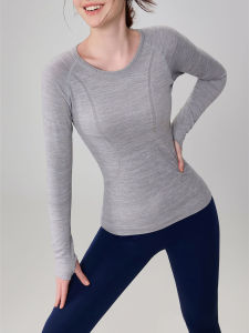 Slimming Versatile Long Sleeve round Neck Quick Dry Yoga Sportswear Professional Running Pilates Training Fitness Clothes for Women