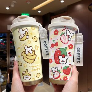 Cốc Cà Phê Hoạt Hình Dễ Thương Cho Chó Mới Cốc Giữ Nhiệt Ins Phong Cách Cốc Đựng Nước Di Động Dung Tích 520ml