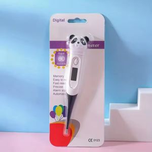 1pc Baby Cartoon Digital Thermometer Oral Armpit Flexible Tip Waterproof Cute Design Frog Cow Rabbit Bear Duck Rabbit Panda Cow