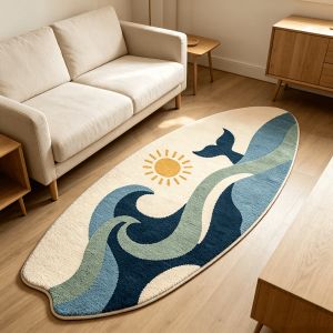 Thảm Trải Sàn Vikama Wave Board Chống Trượt Trong Nhà Cho Phòng Khách Ghế Sofa Phòng Ngủ Trẻ Em - Thảm Trải Sàn Polyester Mềm Mại Với Họa Tiết Hoạt Hình Trang Trí Nhà Cửa