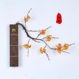 New Chinese Style Wall Decorations Bedroom Living Room Solid Wood Creative Wall Art Flower Vases Vintage Wall Mounted Accessories