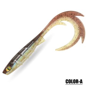 Spinpoler 9.5cm Long Wavy Curl Tail Soft Bait Fishing Lure 3D Eye Silicone Swimbait Fake Fish Bass Trout Zander Sea Jig Fishing