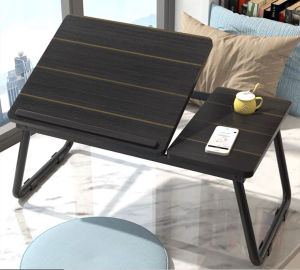 Foldable Bedside Table Adjustable Height Laptop Table for Study and Office