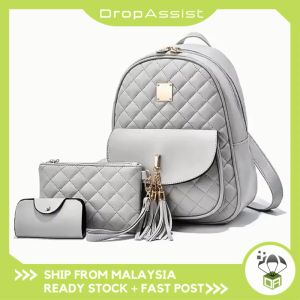 DROPASSIST 1585 2 IN 1 Woman Crossbody Sling Shoulder Backpack Letter Pack Large Capacity Bag Beg Wanita Perempuan Sling