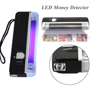 Handheld LED Money Detector 4W Ultra Currency Detector Violet Torch Lamp Counterfeit Fake Banknotes Passports Security Checker