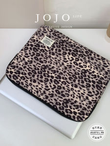 JOJOS L. D.More.ins Style Computer Inner Bag for Tablet Leopard Print Multi-Purpose Digital Accessories Case Cover