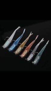 SUKE Soft Plastic Lure 7cm/6g Split Tail Lead Fish Swimbaits With Hooks Silicone Artificial Fishing Bait