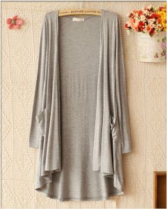 Spring and Summer Modal Plus Size Long Sleeves Sun Protective Clothes Coat Thin Mid-Length Pure Cotton Shawl Cardigan Loose Air-Conditioner Cardigan Women