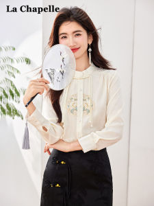 La Chapelle New Chinese Style Casual Shirt Womens Long Sleeve Spring Autumn New Fashionable Top Elegant Quality Polyester Fiber