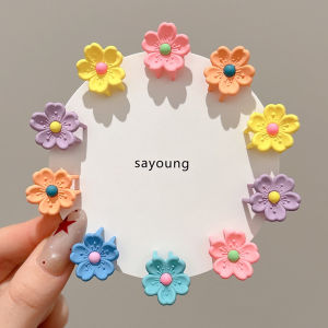 PINK EMPRESS | Dopamine Color Flower Clip For Girls Side Fringe Fixing Hair Accessory