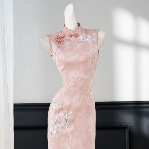 Summer Modified Pink Qipao Bridal Wear