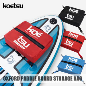 KOETSU Paddleboard Deck Bag - Elastic Mesh Storage for SUP/Kayak Black/Red/Blue (15.75x11.81in)