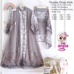 (( DRESS ANAK TREND 2026 )) Setelan Dress&Hijab Anak Usia 4 Sampai 9 Tahun // Tivania Set Dress Kids By Amelia Kids.