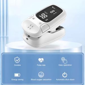 Pulse Oximeter Portable Strap Lanyard Blood Oxygen Saturation Monitor Digital LED Display Child Fingertip Oximetry Use Battery