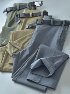 Mens Fashionable Outdoor Windproof Waterproof Cargo Pants Elastic Straight Leg Long Trousers Spring Summer Casual Wear