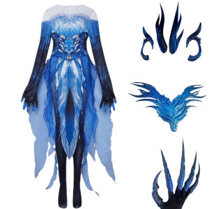 Longhu Princess Childrens Cosplay Costume Full Set Dragon Horn Prop Performance Clothes Gothic Style Long Sleeve Outfit