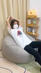 Bean Bag Lazy Sofa Cover Stylish Bedroom Furniture Solid Color Single Bean Bag Lazy Sofa Cover DIY Indoor Lazy Lounger Tatami Living Room 懒人沙发