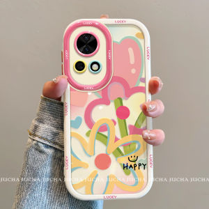 Huawei Nova13 pro Phone Case Womens Cute Full Cover Silicone Protective Shell Pink Flower Design Anti-Fall Fashionable Minimalist Style