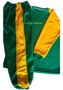 Seragam Olahraga Sekolah SD/MI Kaos Olahraga Sekolah SD Hijau Dengan Tulisan "D.A.D KREASI BALIKPAPAN BARAT"