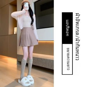 กระโปรงสั้นทรงเอผ้าขนสัตว์แฟชั่นฤดูใบไม้ร่วง/ฤดูหนาวสำหรับผู้หญิง กระโปรงทรงเอสไตล์เกาหลี กระโปรงสั้นทรงเอ JK สไตล์วิทยาลัย