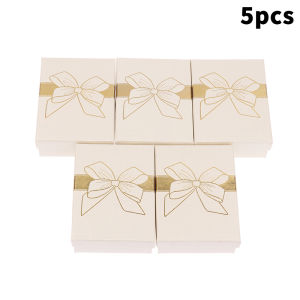 *New! 5Pcs Bow Jewelry Box Ring Earrings Bracelets Necklace Organizer Paper Jewelry Gift Packaging Box Wedding Proposal Supplies