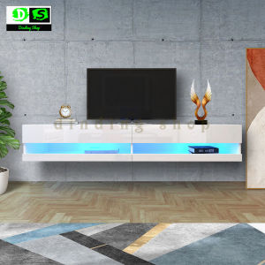 Rak tv Dinding Gantung + Lampu Aestetik Elegant Terbaru