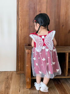 Princess Style Summer Dress Thin Cotton Material Baby Girls Clothing Birthday Celebration One Year Old Ceremony Dress