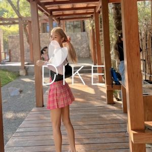 ☆DIKE☆ Korean Fashion Womens High Waist Skirt Slim Pleated Skater Tennis School Skirt