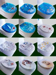 Thickened Resin Toilet Seat Cover for Home Use UVO Type Old Style Toilet Lid Sanitary Board Flushing Toilet Ring Accessories