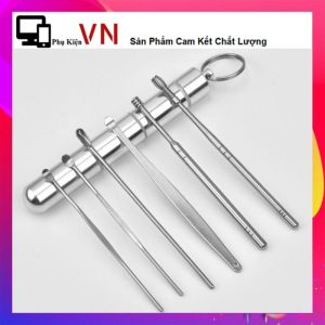 Bộ Dụng Cụ Ngoáy Tai 6 Món Ống Đựng Inox Cao Cấp - Bộ Dụng Cụ Lấy Ráy Tai 6 Món Thép Không Gỉ - Mát Xa Tai - Làm Sạch Tai Hiệu Quả