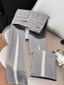 Quần Jeans Ống Thẳng Ôm Vừa Màu Xám Cho Nữ Mùa Hè Quần Dài Ống Rộng Kiểu Dáng Hạt Dẻ Cho Vóc Dáng Thon Gọn