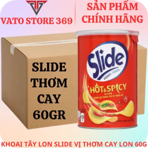 Bánh lát khoai tây SLIDE vị thơm cay lon 60g