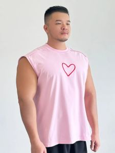 TSOV Heavyweight Refreshing Cotton Wide Shoulder Vest Fashionable Wear-Resistant Well-Structured Youthful Popular round Neck