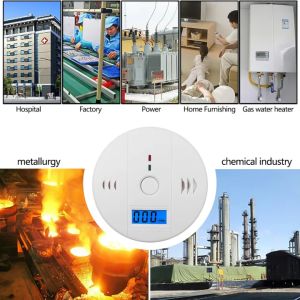 Home Security LCD Carbon Monoxide Poisoning Warning Alarm Detector Independent CO Gas Sensor Warning-up Alarm Detector Carbon Monoxide detector for car