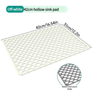 42/46CM Kitchen No holes Silicone Sink Bottom Scratch-resistant Protective pad Perforated Water-draining Pad Thickened Drying