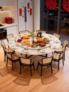 ZHUSHANXIA | Foldable Rotating Dining Table 10 Person