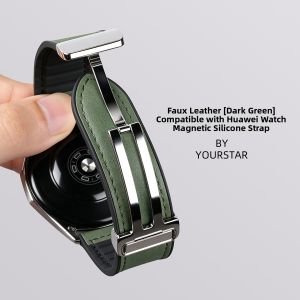 YOURSTAR | Leather Magnetic Buckle Watch Strap with Crazy Horse Texture