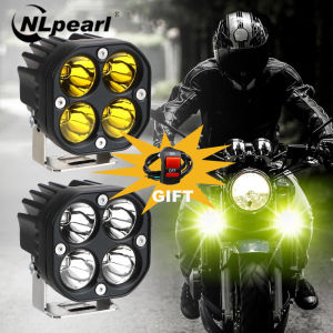 Lampu Tembak LED 40Watt 12-24V BONUS SAKLAR Lampu Sorot Motor Dan Mobil Super Terang Cahaya 100M LED Cree 40W CWL 4 Mata Sinar Kuning Dan Putih LED Cree XML Super Terang