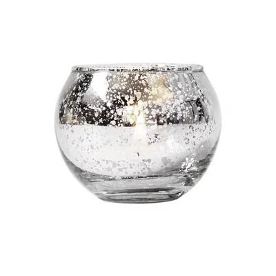 Elegant Electroplated Spotted Glass Round Tealight Candle Holder Votive Candleholder