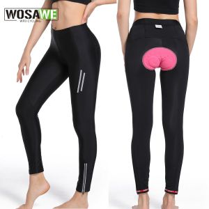 WOSAWE Womens Cycling Pants Breathable Quick Dry MTB Riding Long Pants Gel Pad Tights Ciclismo Shockproof Bicycle Trousers