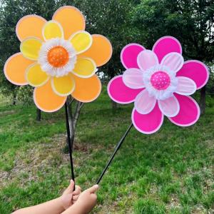 Large Double-Layer Six-Leaf Fabric Windmill Outdoor Handheld Toy Windmill Courtyard Dress up Advertising Gift Activity Props