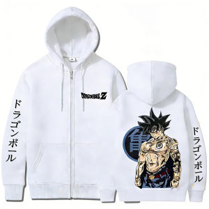Bandai | Y2K Streetwear Dragon Ball Z Goku Anime Zip Up Hoodie Jacket Men Women Long Sleeve Casual Pullover 2026 Spring New Clothes