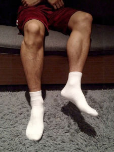 Mens Sport Thickened Towel Bottom Socks Pure Cotton Mid-calf Sweat Absorbent Fitness Basketball White Long Socks 3 Pairs