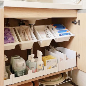 Sink Rack Washbasin Cabinet Division Plate Punch-Free Extensible Shelf For Home Multi-Functional Cabinet Storage Layered Rack