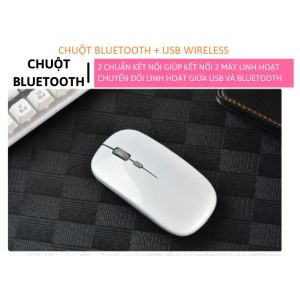 Chuột Bluetooth 5.0 2 IN 1  wireless + bluetooth Không Dây Cho iphone Ipad Mac Ios Android Laptop Tablet Pc Smart Phones