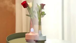 2026 New Vase Shape Aroma Diffuser Rechargeable Humidifier 7 Color LED 300ml Quiet Fine Mist Essential Oil Diffuser