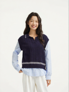 Hotwind | New Fake Two-Piece Knitwear Spring Ladies