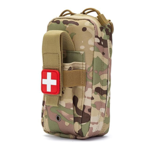 Tactical MOLLE Medical Pouch Rip-Away EMT First Aid Pouch IFAK Trauma Kit Everyday Carry Survival Bag Include Cross Patch