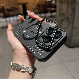 Ice Point Breathable Summer New Model Magnetic Absorption Charging Phone Case for Apple 16ProMax 15pro 14plus 13 12 Simple High End Protection Cover